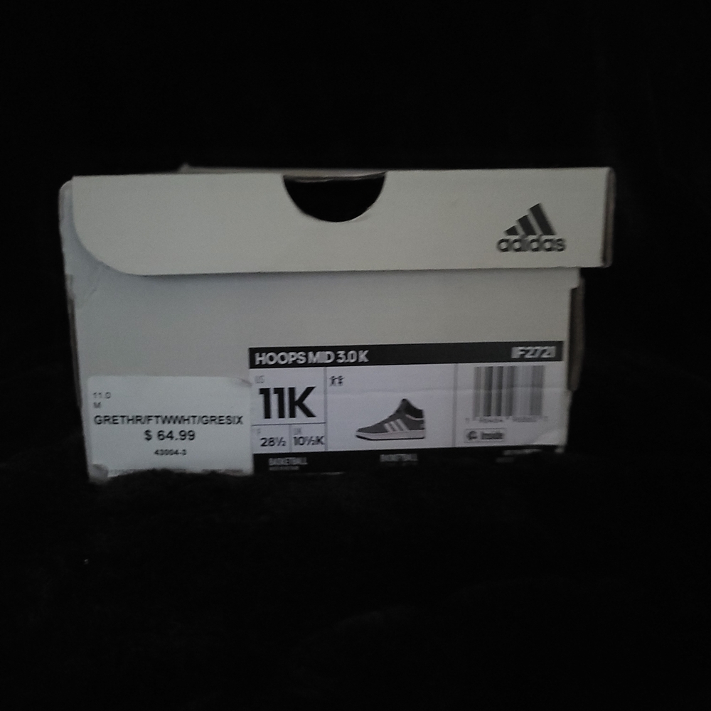 Adidas Hoops Mid 3.0 K in Gray and White - Picture 7 of 7